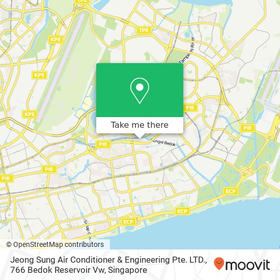 Jeong Sung Air Conditioner & Engineering Pte. LTD., 766 Bedok Reservoir Vw map