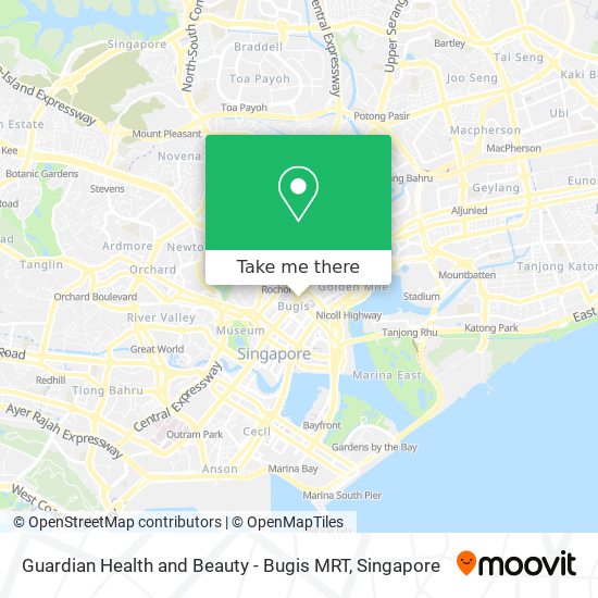 Guardian Health and Beauty - Bugis MRT地图