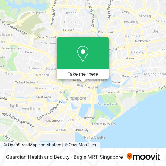 Guardian Health and Beauty - Bugis MRT地图