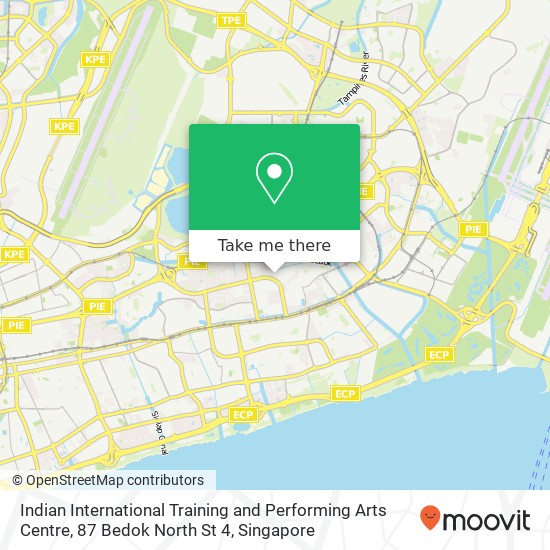Indian International Training and Performing Arts Centre, 87 Bedok North St 4地图