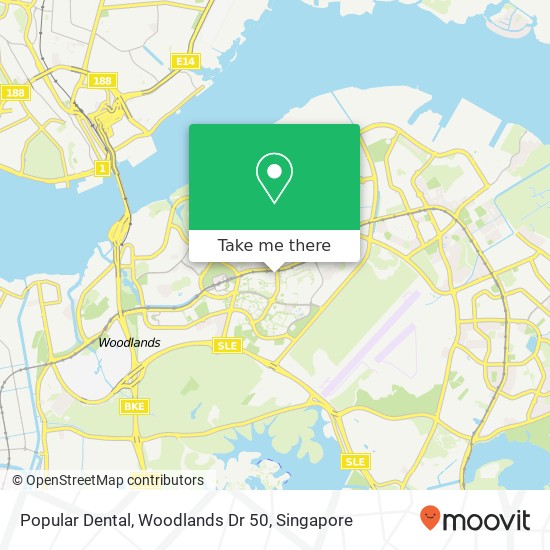 Popular Dental, Woodlands Dr 50 map