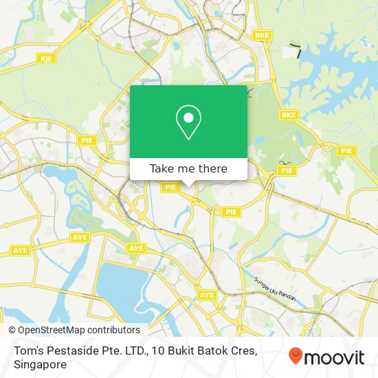 Tom's Pestaside Pte. LTD., 10 Bukit Batok Cres地图