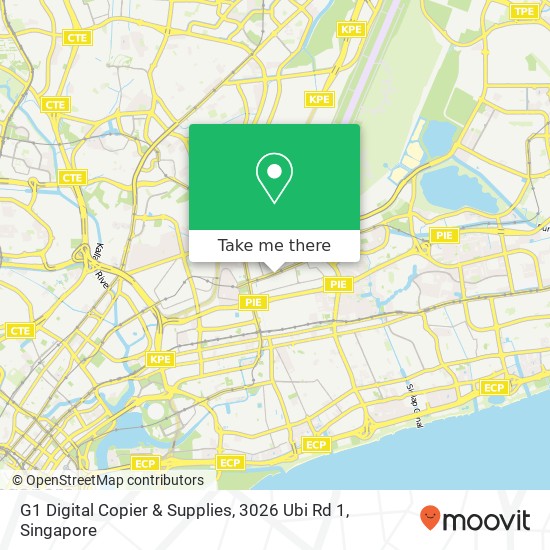 G1 Digital Copier & Supplies, 3026 Ubi Rd 1地图