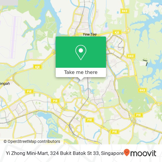 Yi Zhong Mini-Mart, 324 Bukit Batok St 33地图
