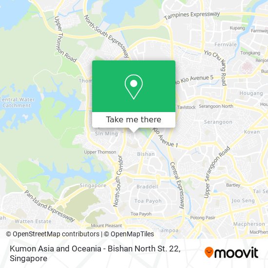 Kumon Asia and Oceania - Bishan North St. 22 map