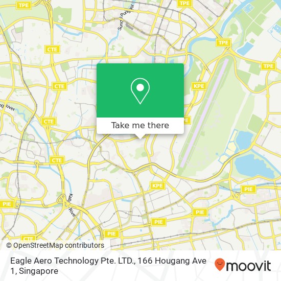 Eagle Aero Technology Pte. LTD., 166 Hougang Ave 1地图