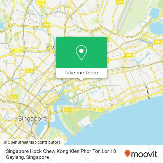 Singapore Hock Chew Kong Kien Phor Tor, Lor 18 Geylang map