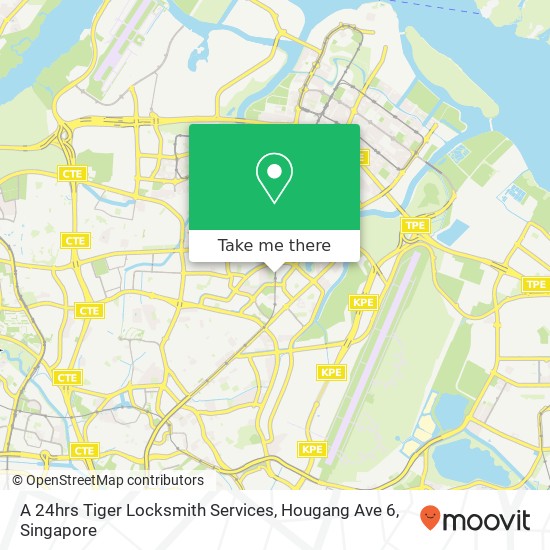 A 24hrs Tiger Locksmith Services, Hougang Ave 6地图