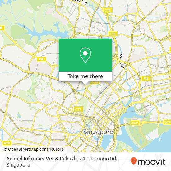 Animal Infirmary Vet & Rehavb, 74 Thomson Rd地图