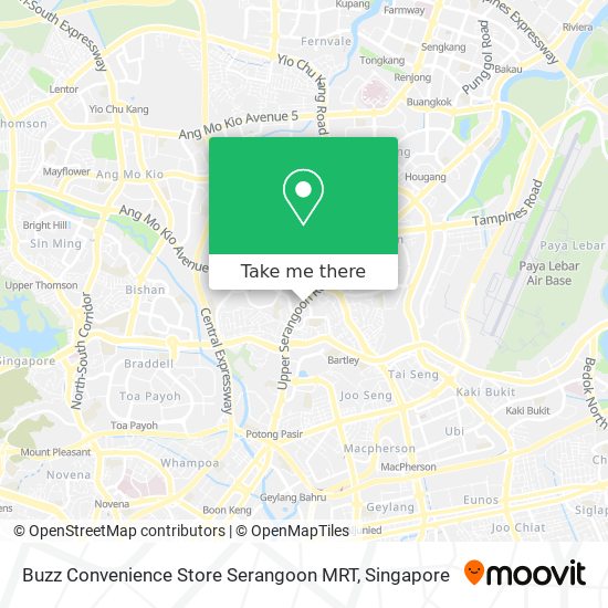 Buzz Convenience Store Serangoon MRT map