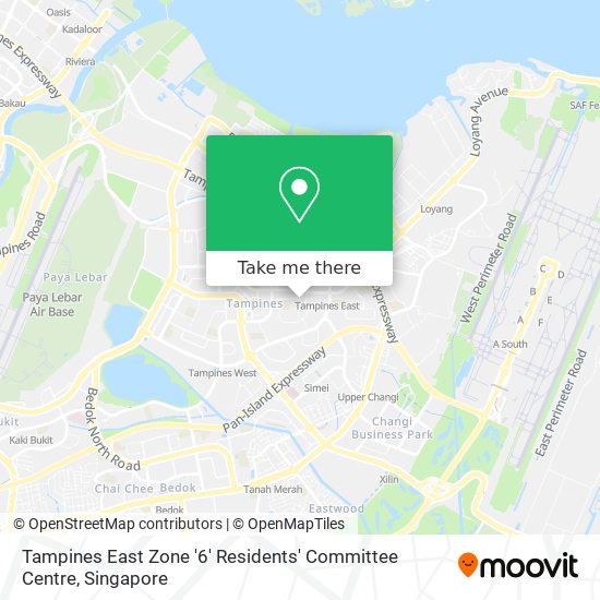 Tampines East Zone '6' Residents' Committee Centre map