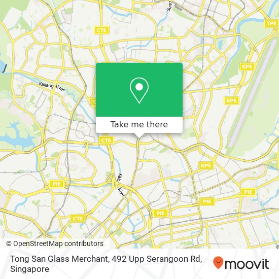 Tong San Glass Merchant, 492 Upp Serangoon Rd地图