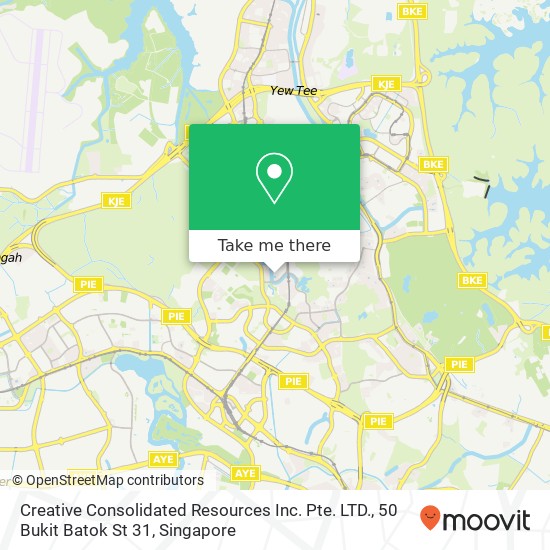 Creative Consolidated Resources Inc. Pte. LTD., 50 Bukit Batok St 31 map