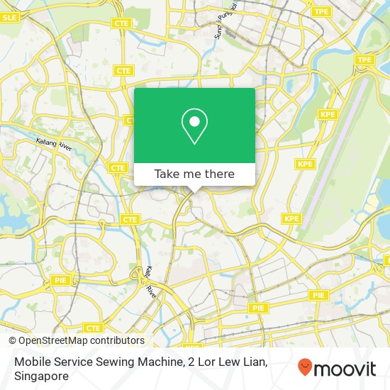 Mobile Service Sewing Machine, 2 Lor Lew Lian map