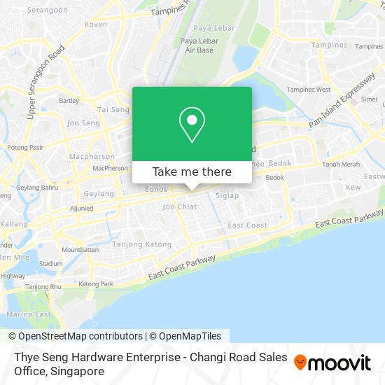Thye Seng Hardware Enterprise - Changi Road Sales Office map