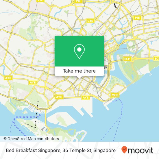 Bed Breakfast Singapore, 36 Temple St map