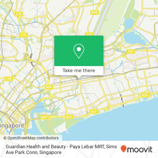 Guardian Health and Beauty - Paya Lebar MRT, Sims Ave Park Conn map