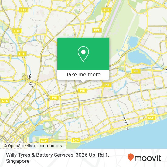 Willy Tyres & Battery Services, 3026 Ubi Rd 1地图