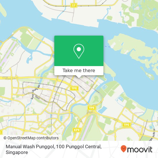 Manual Wash Punggol, 100 Punggol Central地图