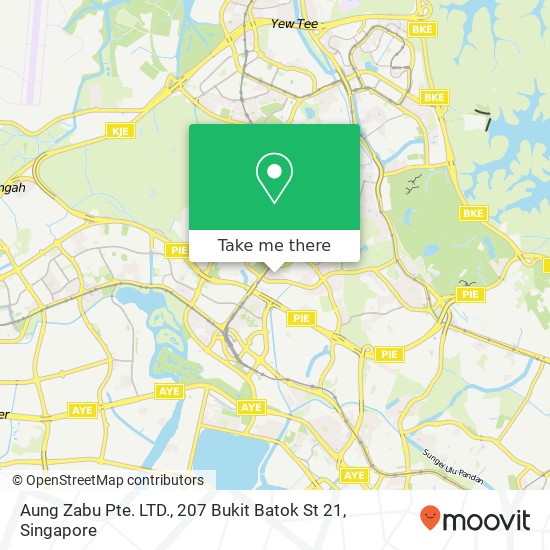 Aung Zabu Pte. LTD., 207 Bukit Batok St 21 map