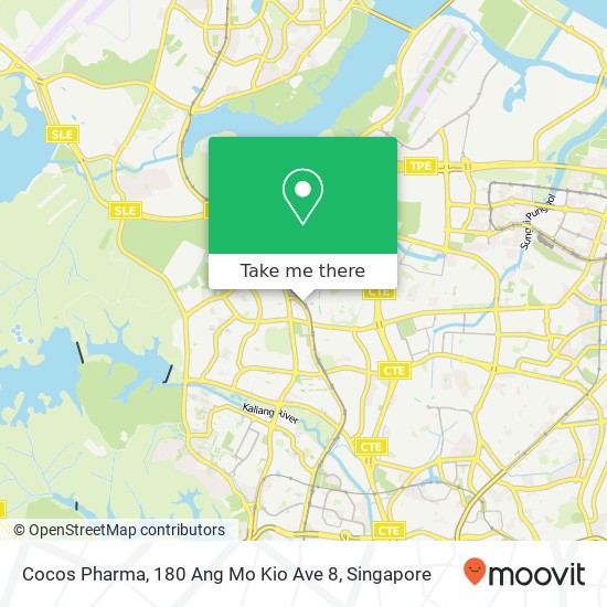 Cocos Pharma, 180 Ang Mo Kio Ave 8地图