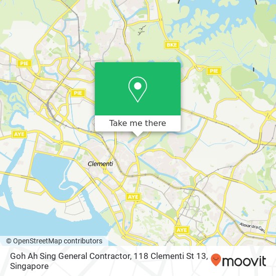 Goh Ah Sing General Contractor, 118 Clementi St 13 map