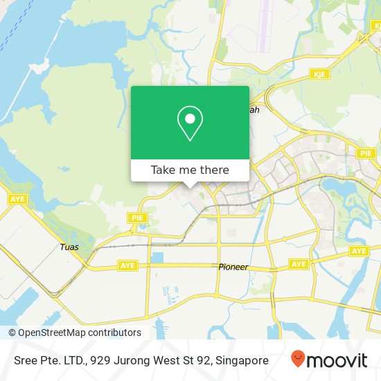 Sree Pte. LTD., 929 Jurong West St 92 map