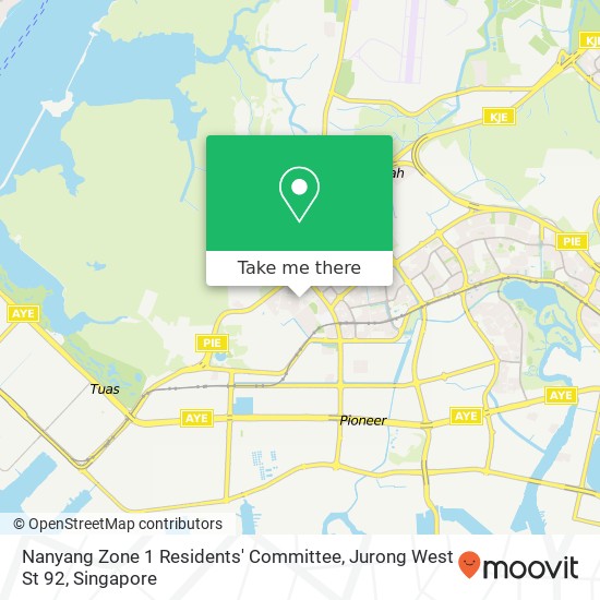 Nanyang Zone 1 Residents' Committee, Jurong West St 92 map