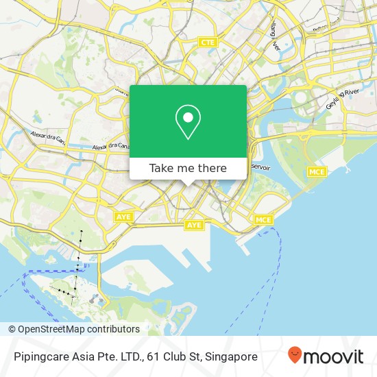 Pipingcare Asia Pte. LTD., 61 Club St地图