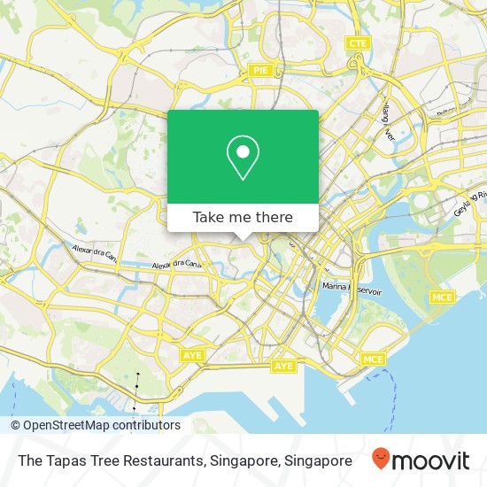 The Tapas Tree Restaurants, Singapore map