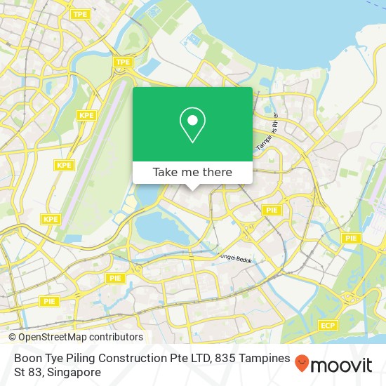 Boon Tye Piling Construction Pte LTD, 835 Tampines St 83地图