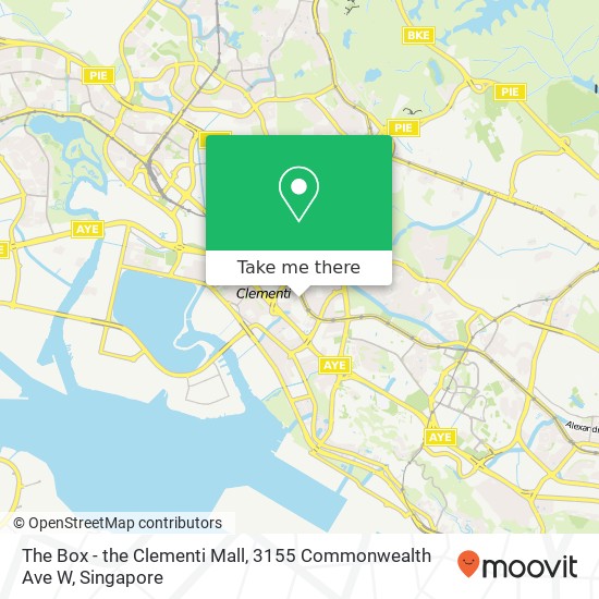 The Box - the Clementi Mall, 3155 Commonwealth Ave W地图