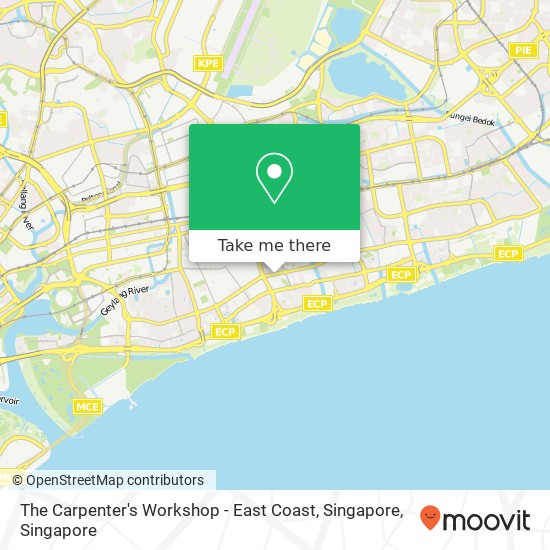 The Carpenter's Workshop - East Coast, Singapore map