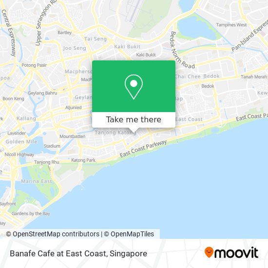 Banafe Cafe at East Coast map