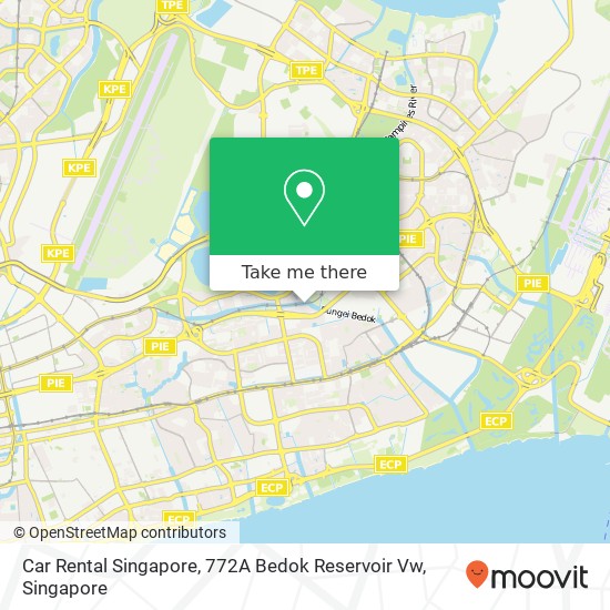 Car Rental Singapore, 772A Bedok Reservoir Vw map
