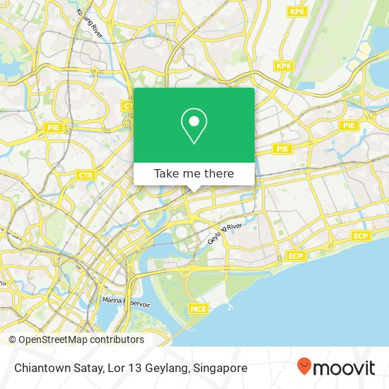 Chiantown Satay, Lor 13 Geylang map