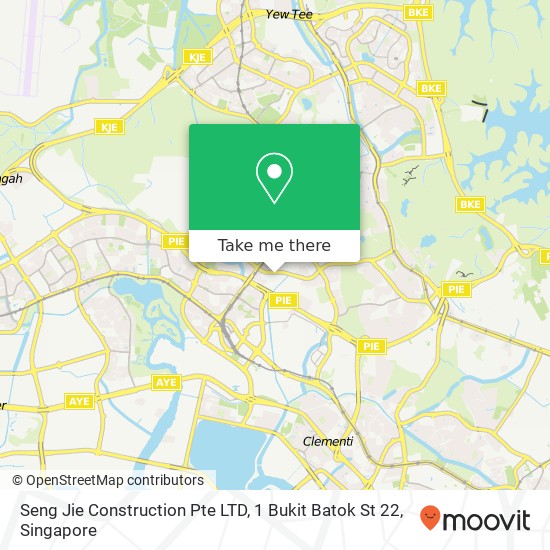 Seng Jie Construction Pte LTD, 1 Bukit Batok St 22 map