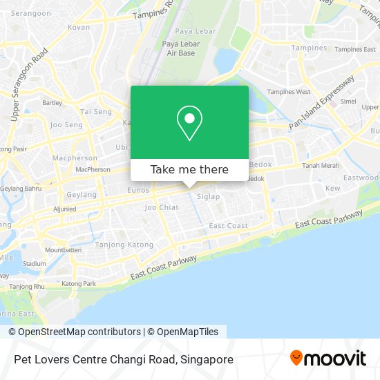 Pet Lovers Centre Changi Road map