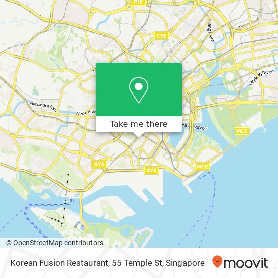 Korean Fusion Restaurant, 55 Temple St地图