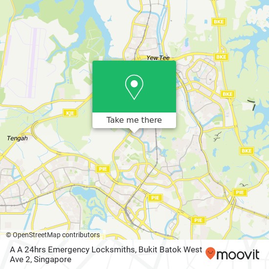 A A 24hrs Emergency Locksmiths, Bukit Batok West Ave 2地图