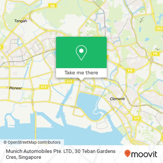 Munich Automobiles Pte. LTD., 30 Teban Gardens Cres地图