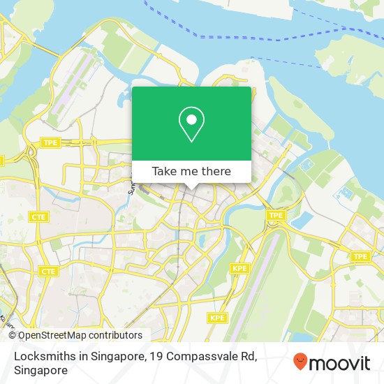 Locksmiths in Singapore, 19 Compassvale Rd地图