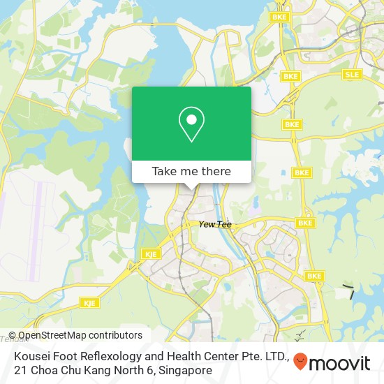 Kousei Foot Reflexology and Health Center Pte. LTD., 21 Choa Chu Kang North 6 map