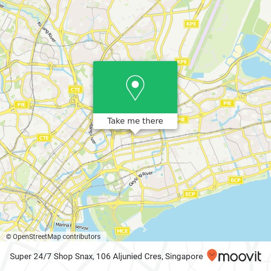 Super 24 / 7 Shop Snax, 106 Aljunied Cres地图