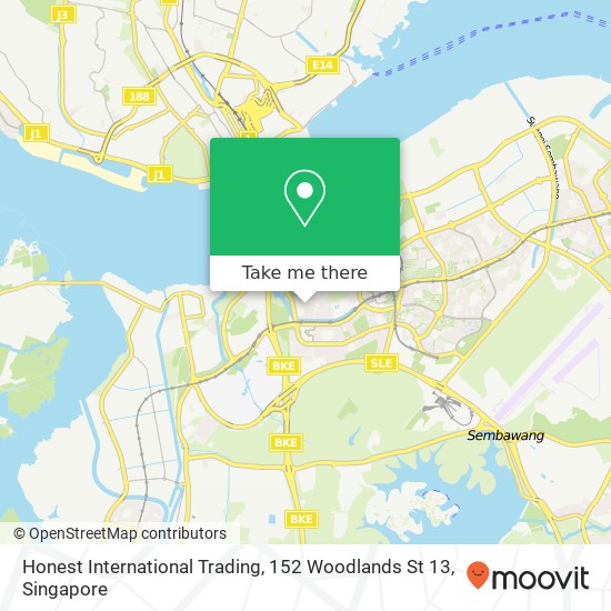 Honest International Trading, 152 Woodlands St 13 map