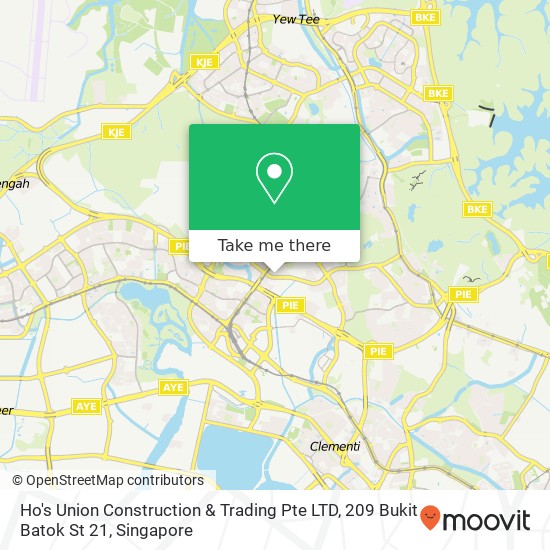 Ho's Union Construction & Trading Pte LTD, 209 Bukit Batok St 21 map