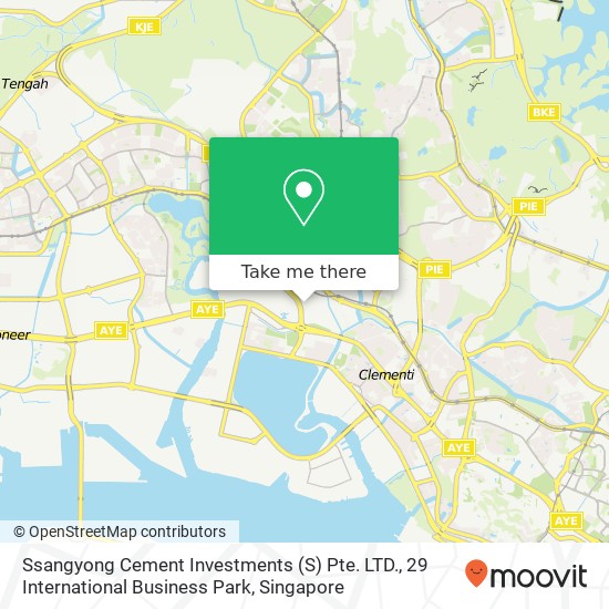 Ssangyong Cement Investments (S) Pte. LTD., 29 International Business Park map