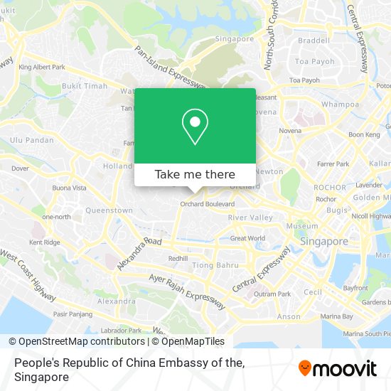 People's Republic of China Embassy of the map