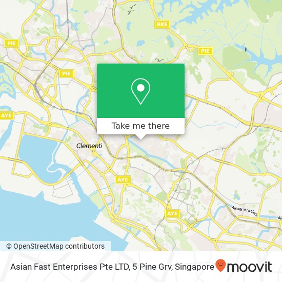 Asian Fast Enterprises Pte LTD, 5 Pine Grv map