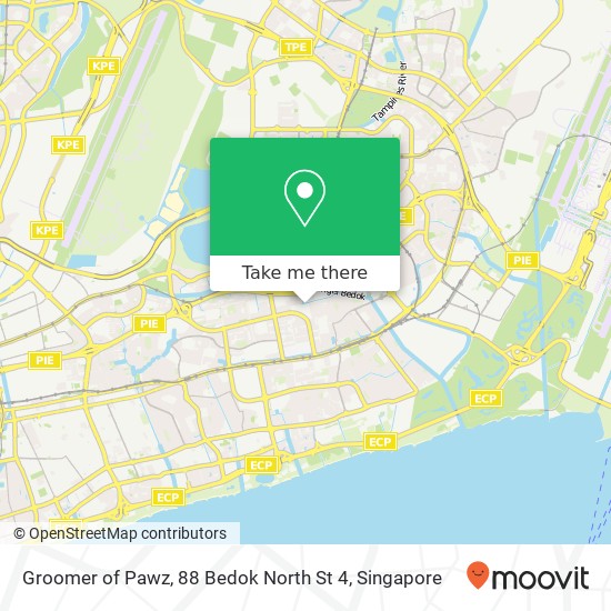 Groomer of Pawz, 88 Bedok North St 4地图